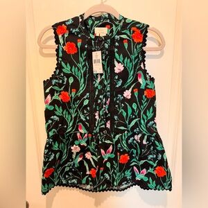 New with Tags! kate spade Black Floral Embroidered Sleeveless Tank